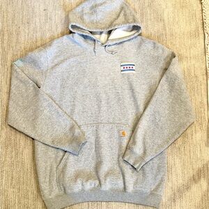 Carhartt / Barstool Sports Gray Hoodie with Embroidered Chicago Flag Patch